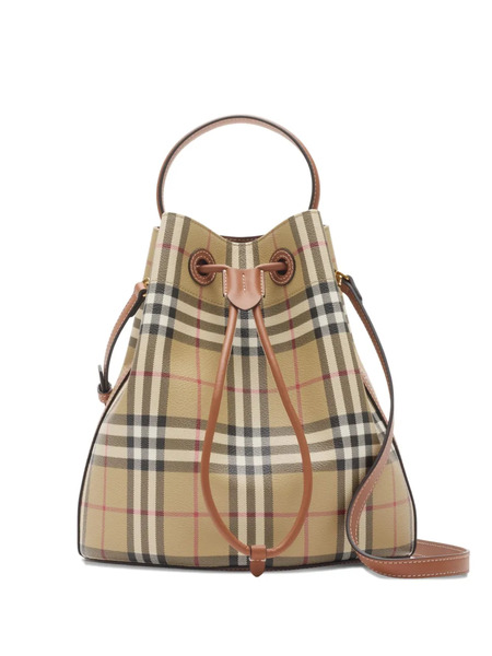  Burberry Small Check Bucket Bag - Neutrals 