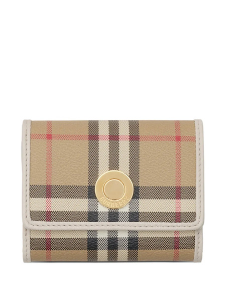  Burberry Small Check Folding Wallet - Neutrals 