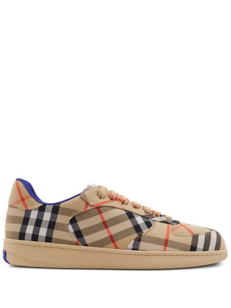  Burberry Terrace Check Sneakers - Neutrals 