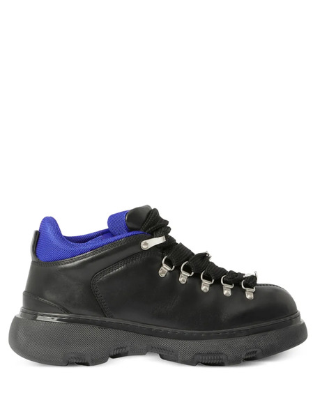  Burberry Trek Ankle Leather Boots - Black 