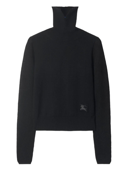  Burberry Turtleneck Patch Sweater - Black 