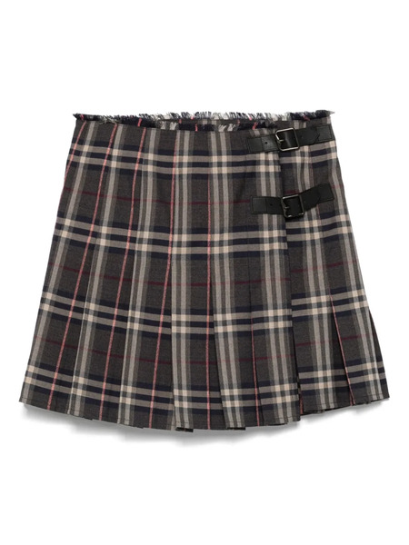  Burberry Wool Mini Skirt - Brown 
