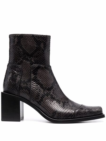  Buttero Snakeskin Ankle Boots - Black 