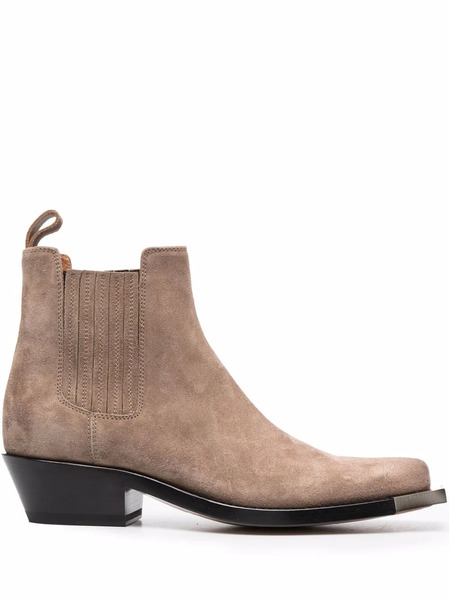  Buttero Square-toe Suede Ankle Boots - Brown 