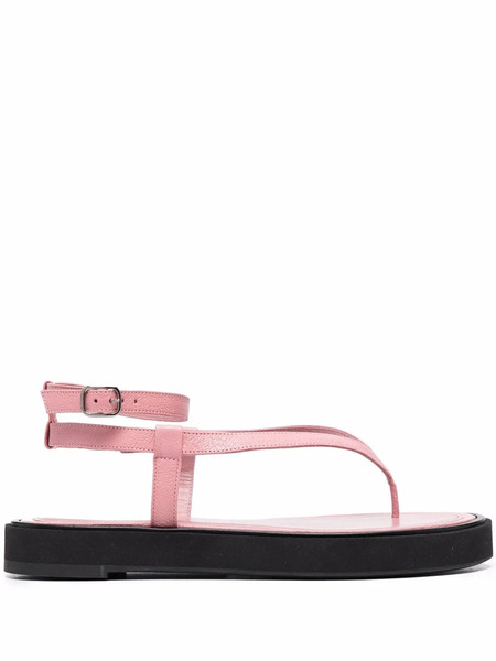  By Far Cece Grained-leather Sandals - Pink 