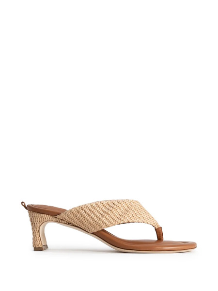  By Far Dasha Raffia Heeled Espadrilles - Neutrals 