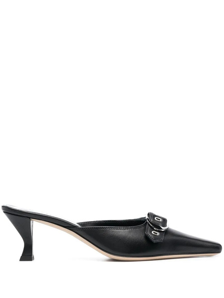  By Far Evelyn Leather Mules - Black 
