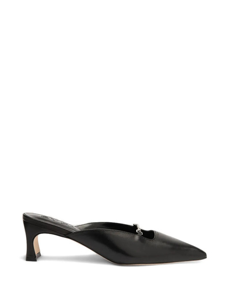  By Far Leda Square-toe Mules - Black 