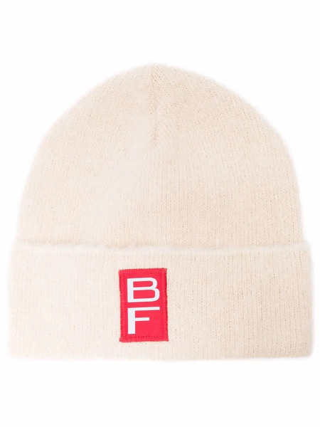  By Far Logo-patch Brushed-effect Beanie - Neutrals 