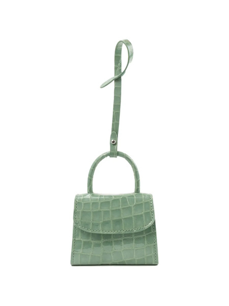  By Far Mini Cardholder Croco-embossed Charm - Green 