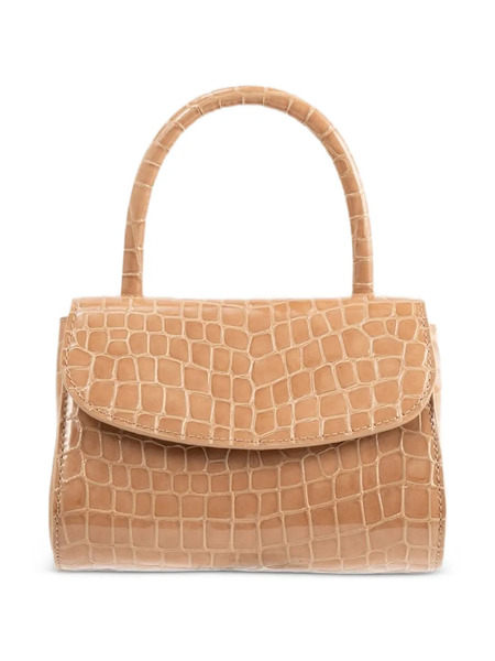  By Far Mini 2.0 Croc-embossed Tote Bag - Neutrals 