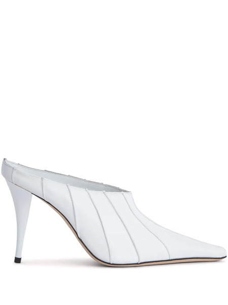  By Far Trish Leather Mules - White 