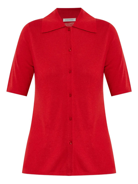  By Malene Birger Button-up Short-sleeve Cardigan - Red 