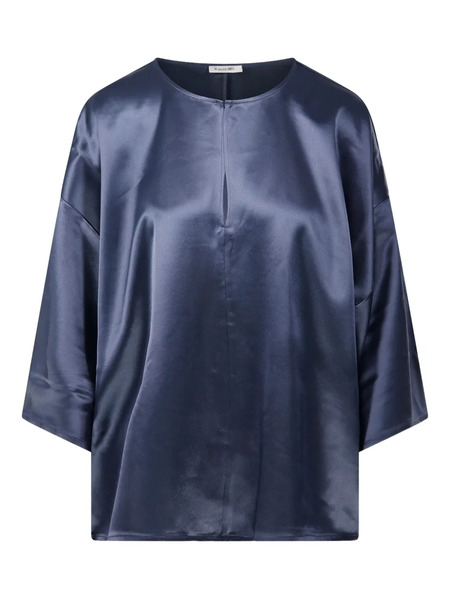  By Malene Birger Cicie Satin-effect Oversized Top - Blue 