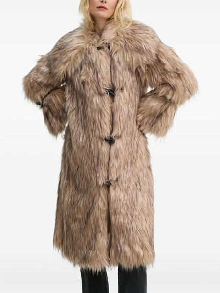  By Malene Birger Graca Toggle Faux-fur Coat - Neutrals 