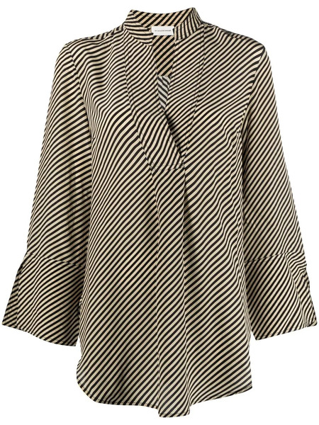  By Malene Birger Silk Diagonal-stripe Blouse - Neutrals 