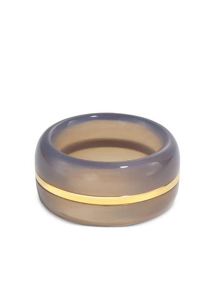  By Pariah 14k Gold Agate Ring - Grey 