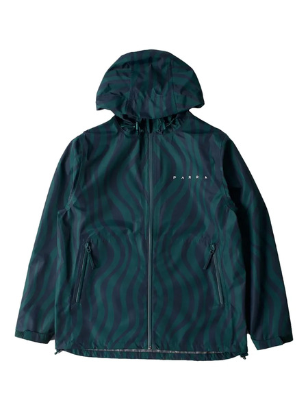  By Parra Flow Wave-print Hooded Rain Jacket - Green 