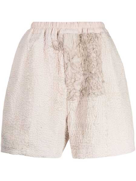  By Walid Embroidered-patchwork Bermuda Shorts - Neutrals 
