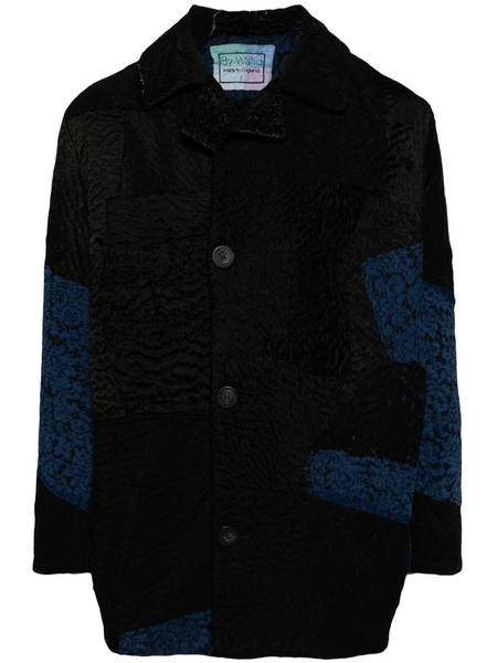  By Walid Patchwork Single-breasted Coat - Black 
