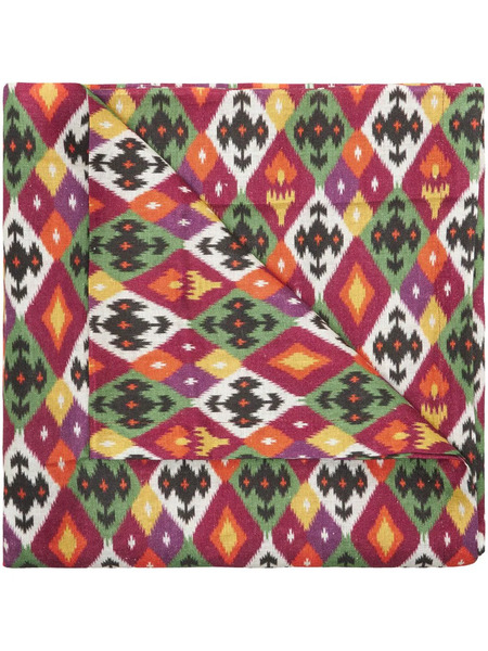  Cabana Diamond Ikat Linen Square Tablecloth - Red 