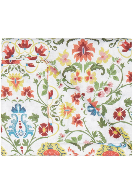  Cabana Rinascimento Linen Square Tablecloth - White 