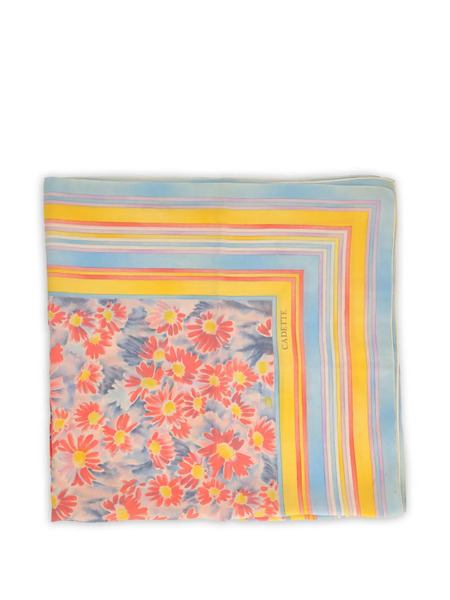  Cadette Flower-patterned Scarf - Blue 
