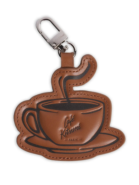  Café Kitsuné Leather Keyring - Brown 