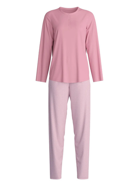  Calida Henley-neck Striped-pattern Pyjama - Pink 