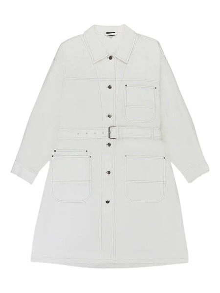 Callipygian Denim Trench Coat - White 