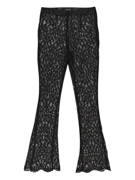  Callipygian Laced Flared Trousers - Black 