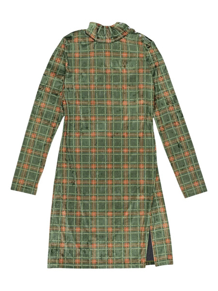  Callipygian Plaid Mini Dress - Green 