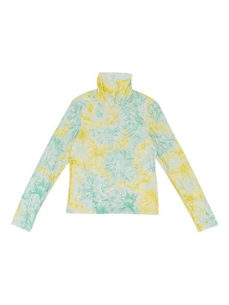  Callipygian Tie-dye Turtleneck Top - Yellow 