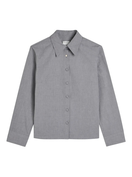  Calvin Klein Buttoned Collared Top - Grey 
