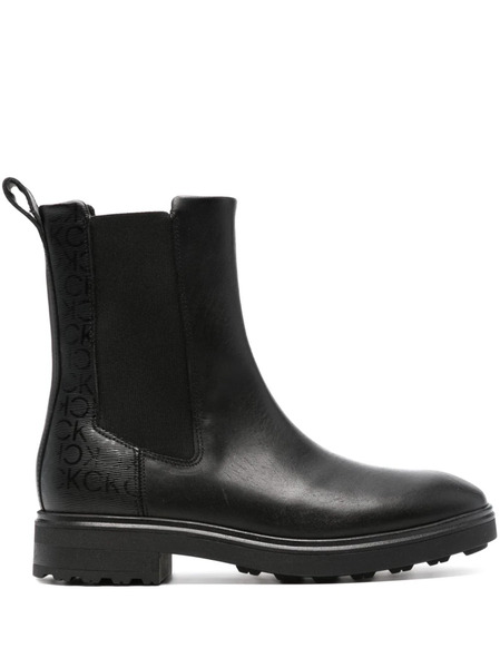  Calvin Klein Cleat 40mm Leather Boots - Black 