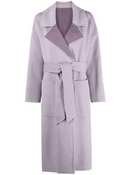  Calvin Klein Df Wool Reversible Wrap-coat - Purple 