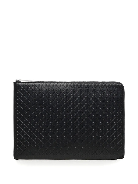  Calvin Klein Embossed Zip Wallet - Black 