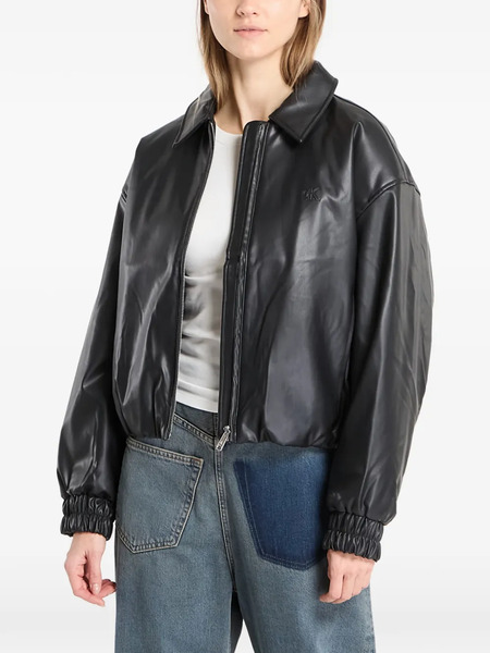  Calvin Klein Faux Leather Jacket - Black 