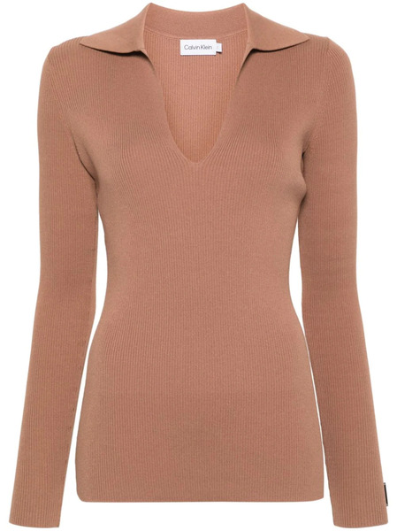  Calvin Klein Fine-ribbed Jumper - Brown 