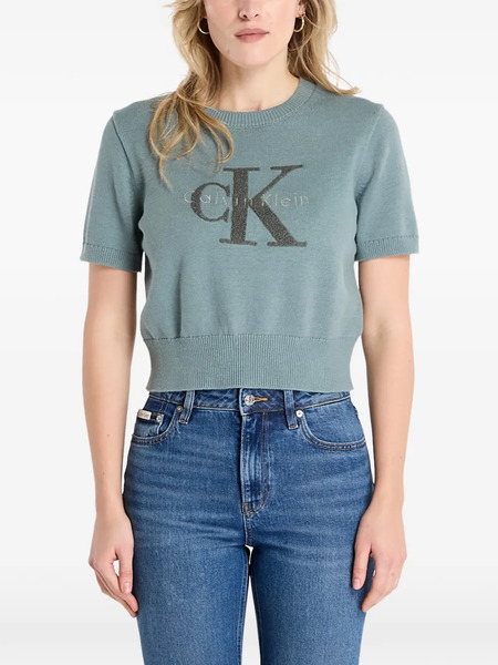  Calvin Klein Graphic Cotton Sweater - Green 