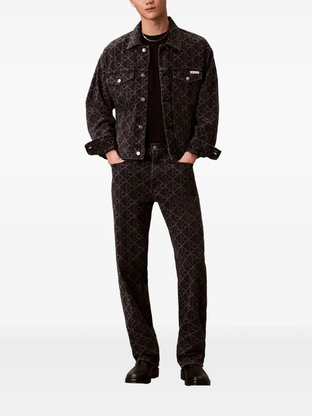  Calvin Klein Jacquard Denim Jacket - Black 