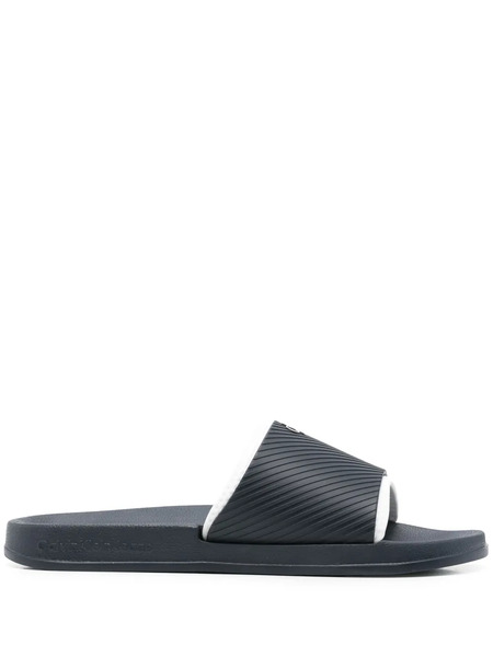  Calvin Klein Jeans Logo-embossed Slides - Blue 