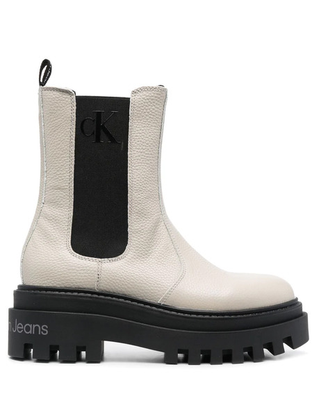  Calvin Klein Jeans Platform Lug-sole Chelsea Boots - Neutrals 