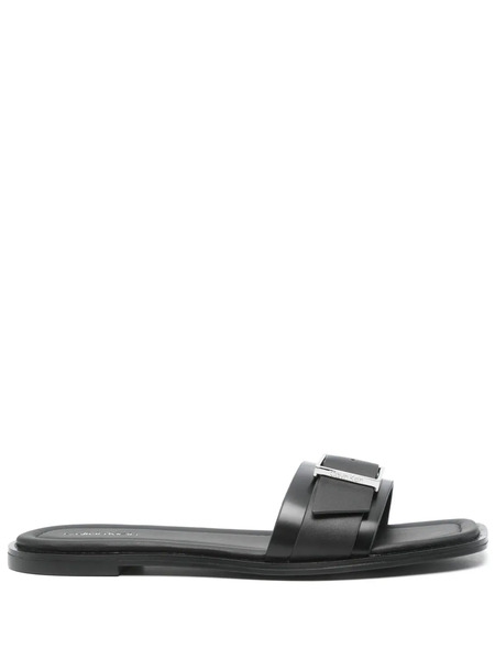  Calvin Klein Leather Slides - Black 