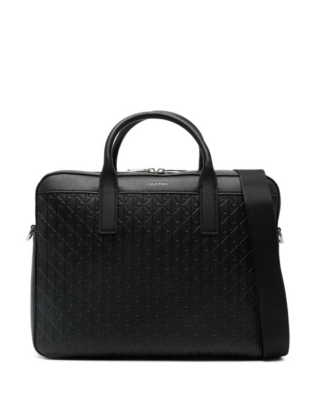  Calvin Klein Logo-embossed Laptop Bag - Black 