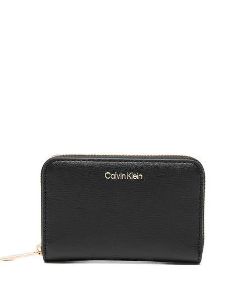  Calvin Klein Medium Foil-logo Zip-around Wallet - Black 