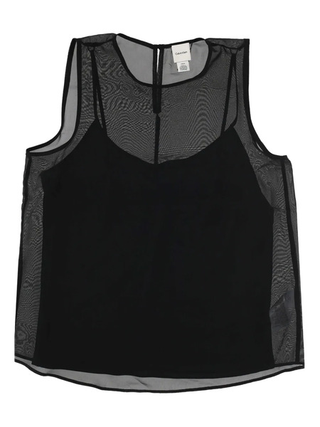  Calvin Klein Mesh Sleeveless Top - Black 