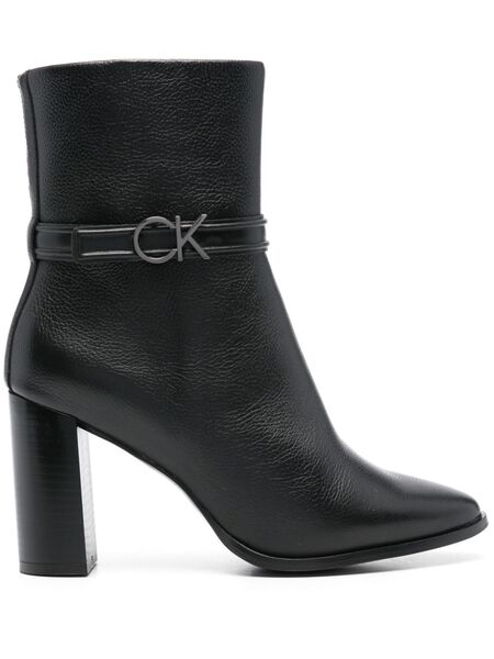  Calvin Klein 80mm Leather Boots - Black 