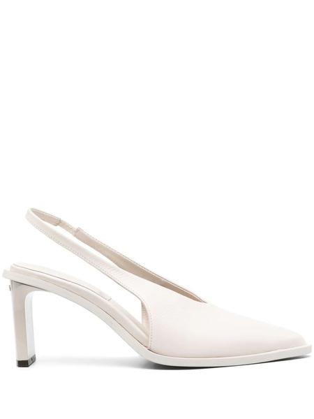  Calvin Klein 70mm Slingback Leather Pumps - Neutrals 
