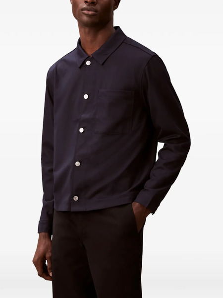  Calvin Klein Pocket Button Suit Jacket - Blue 